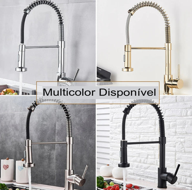 Torneira Pulverizador Retrátil – Golden Kitchen Faucet