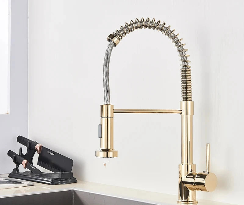 Torneira Pulverizador Retrátil – Golden Kitchen Faucet