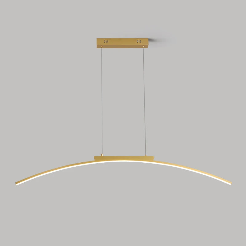 Lustre Curved Bridge – Estilo Minimalista com Iluminação Eficiente